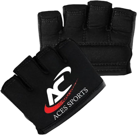 Gel Knuckle Protector, Black MMA Gel Hand Guard, Fingerless Design